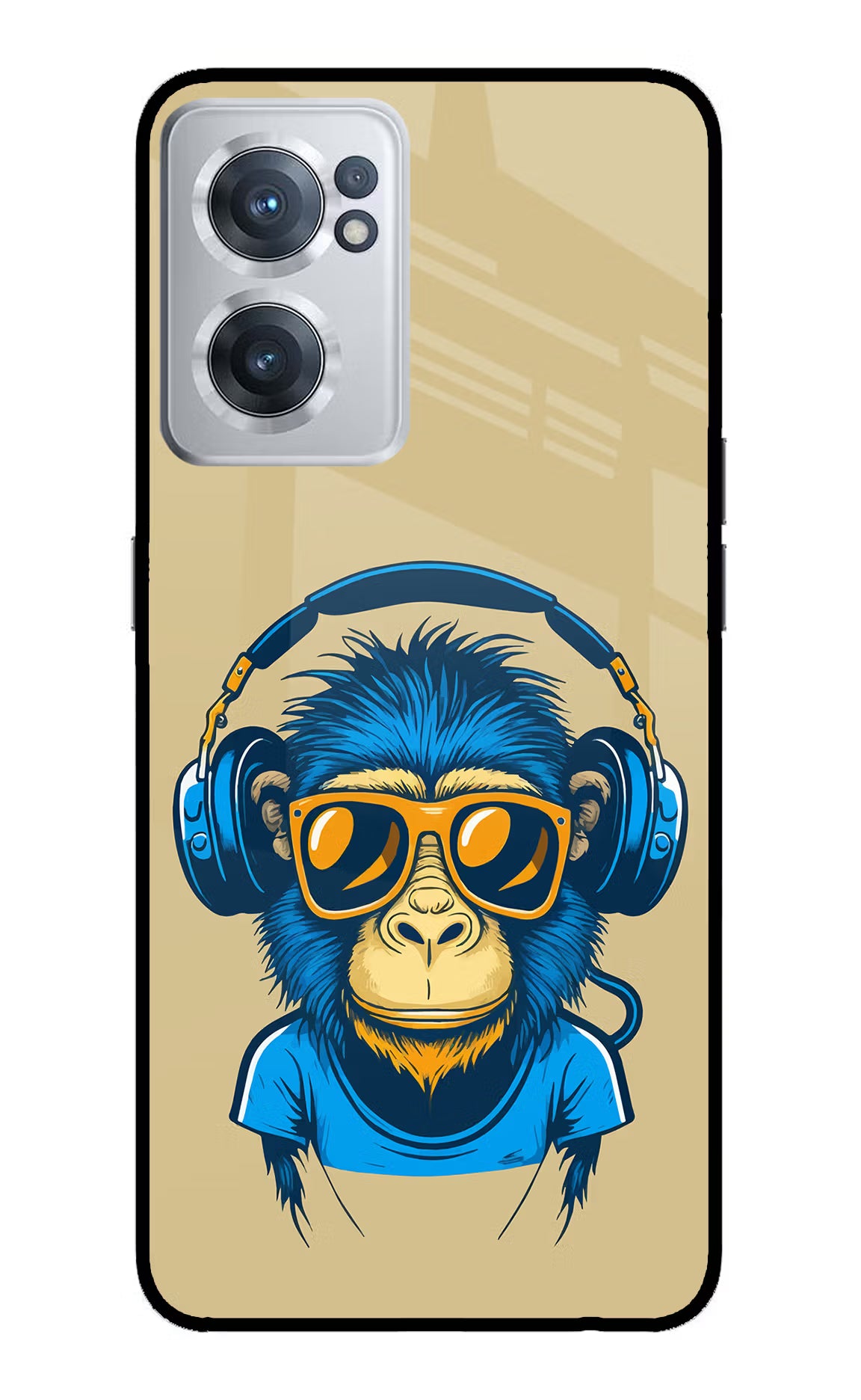 Monkey Headphone OnePlus Nord CE 2 5G Glass Case Back Cover by Casekaro
