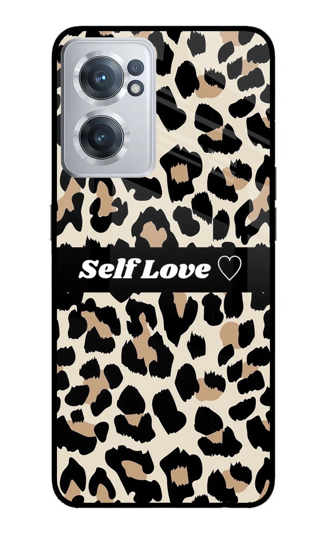 Leopard Print Self Love OnePlus Nord CE 2 5G Glass Case