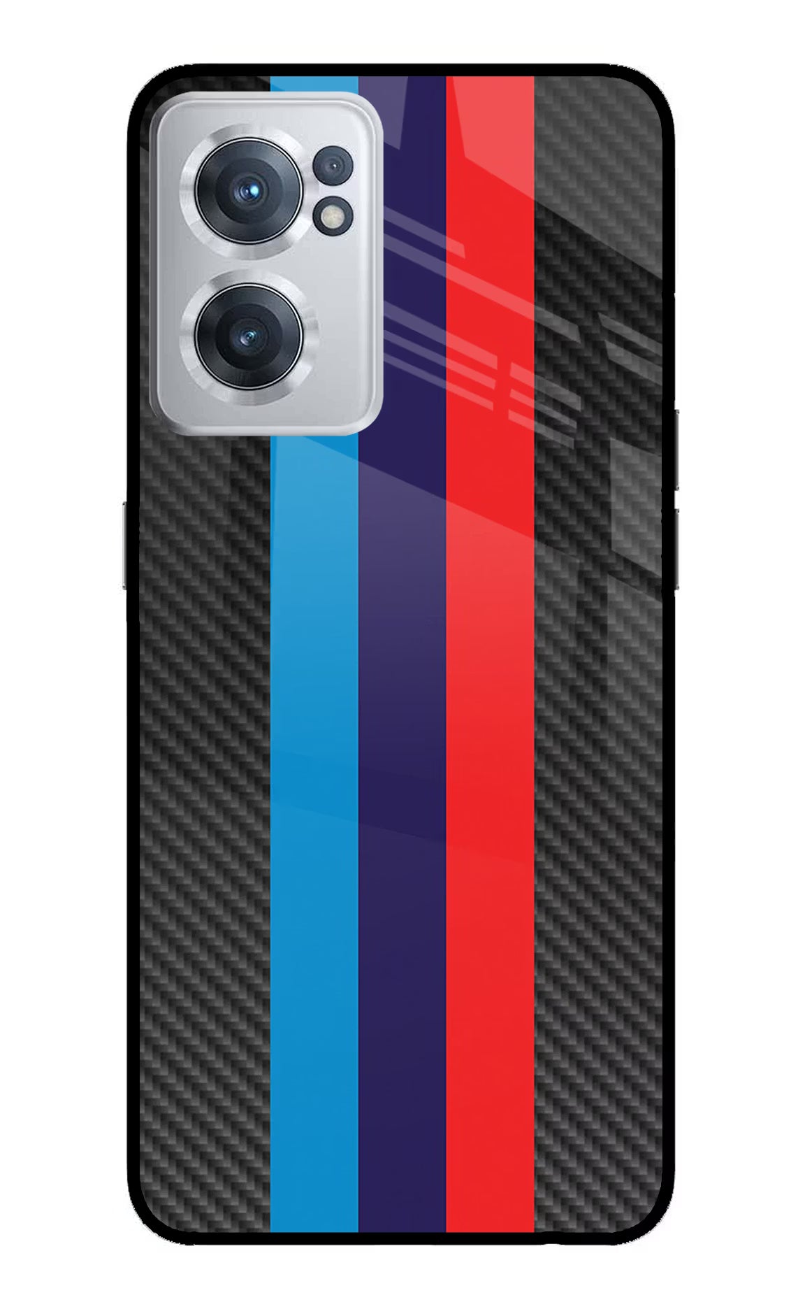 BMW Stripes Pattern OnePlus Nord CE 2 5G Glass Case Back Cover by Casekaro