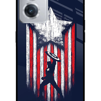 Captain America Marvel Art OnePlus Nord CE 2 5G Glass Case
