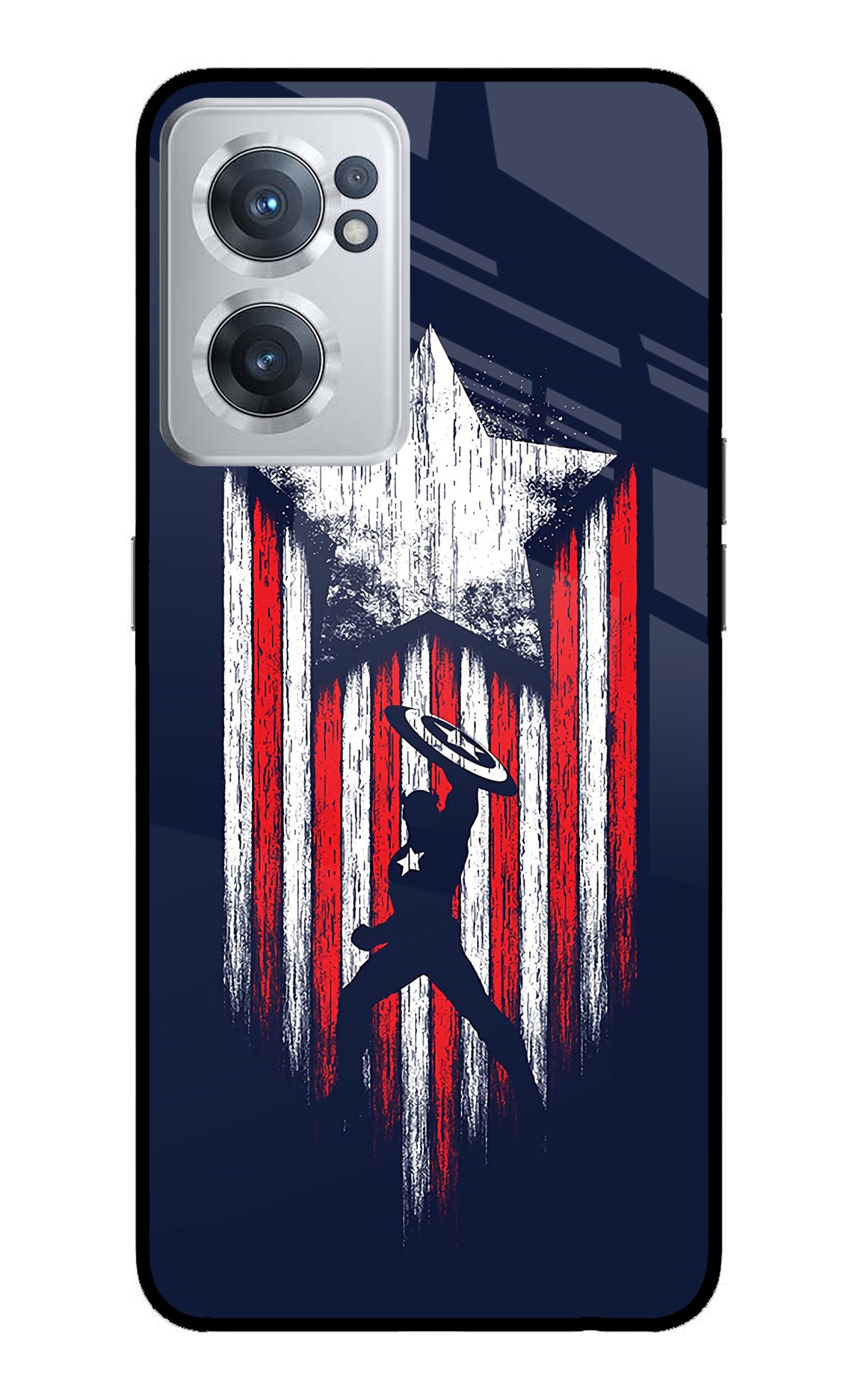 Captain America Marvel Art OnePlus Nord CE 2 5G Glass Case