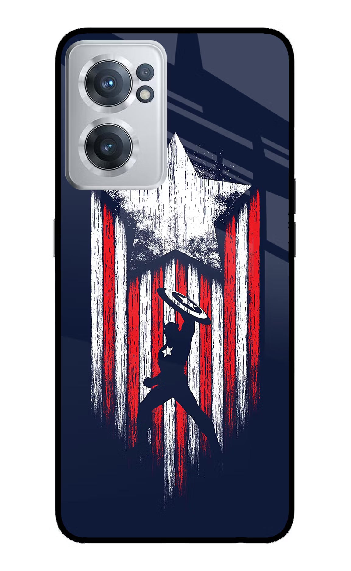 Captain America Marvel Art OnePlus Nord CE 2 5G Glass Case Back Cover by Casekaro