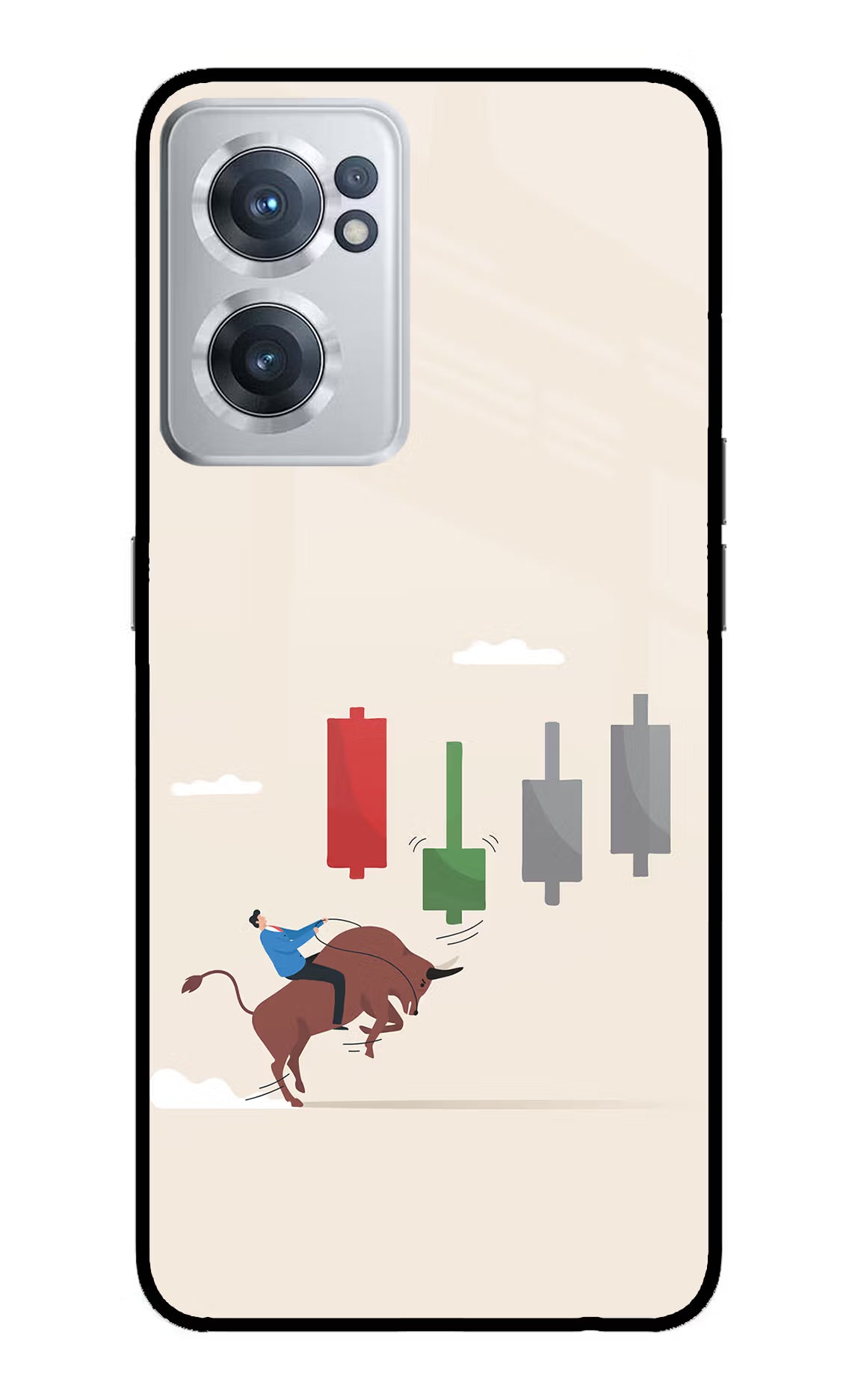 Bull Trading Momentum OnePlus Nord CE 2 5G Glass Case Back Cover by Casekaro