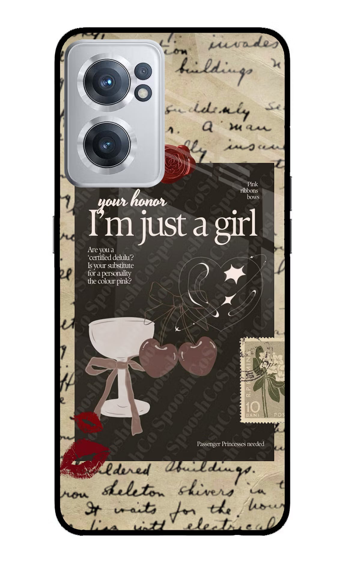 I am just a girl OnePlus Nord CE 2 5G Glass Case Back Cover by Casekaro