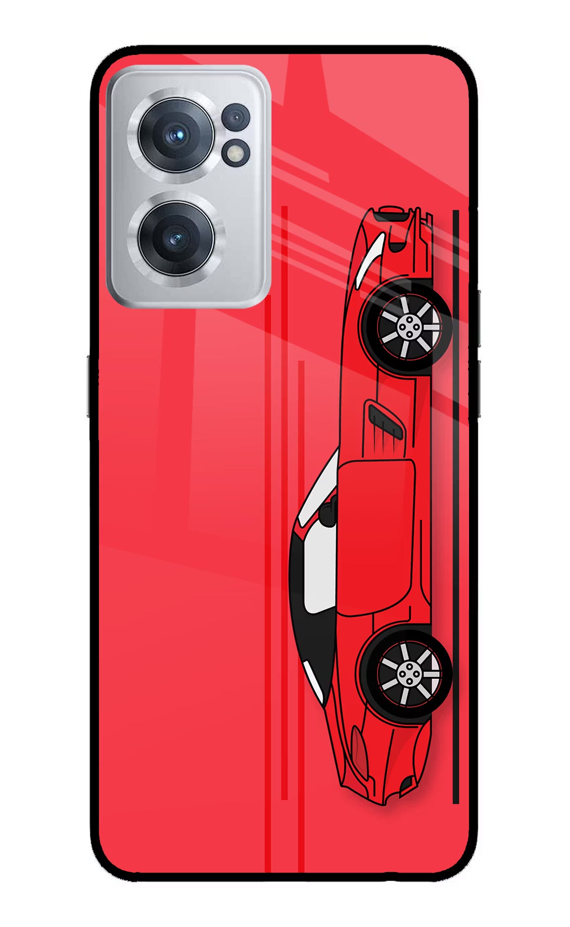 Red Velocity OnePlus Nord CE 2 5G Glass Case Back Cover by Casekaro
