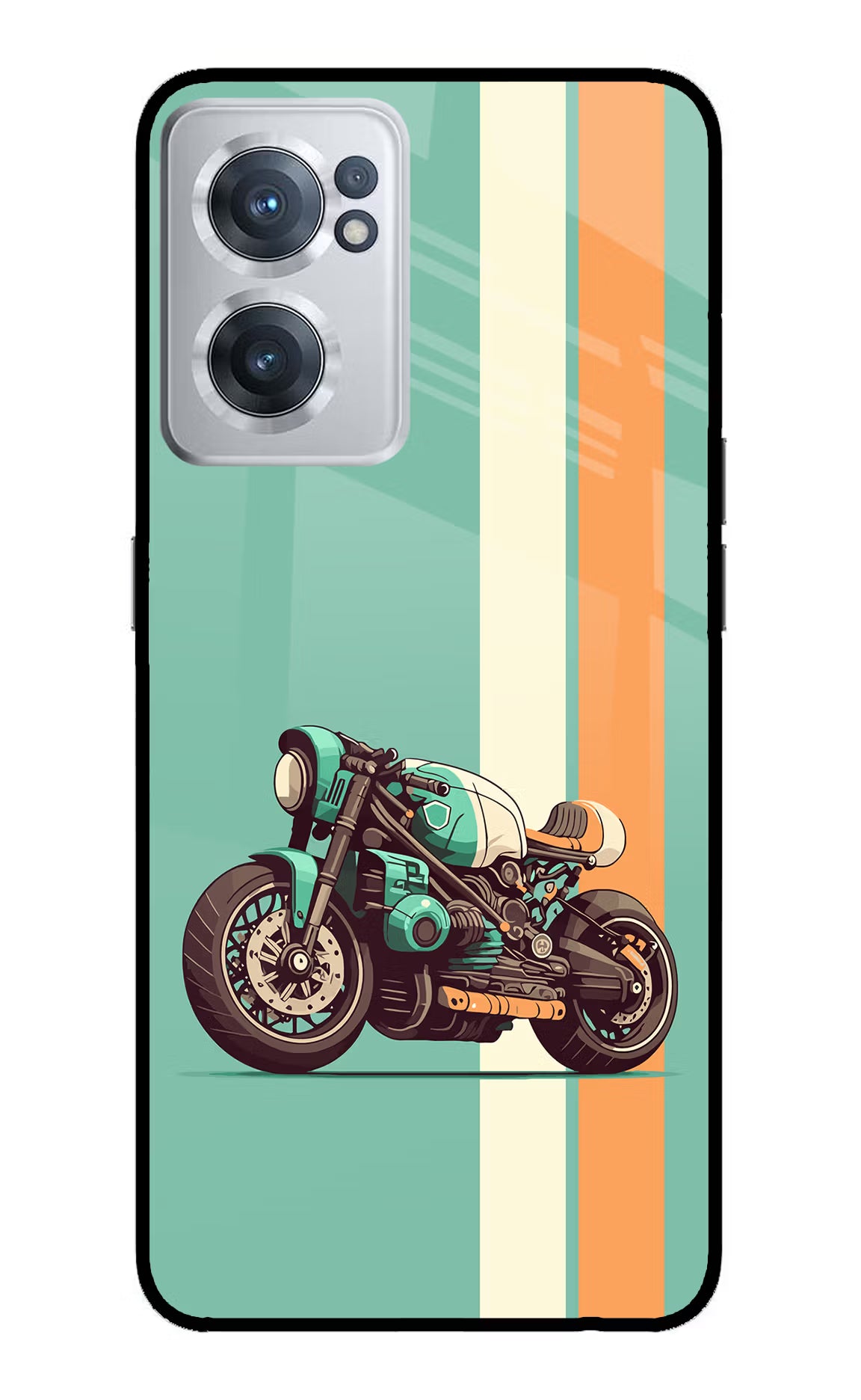 Striped Moto Drift OnePlus Nord CE 2 5G Glass Case Back Cover by Casekaro