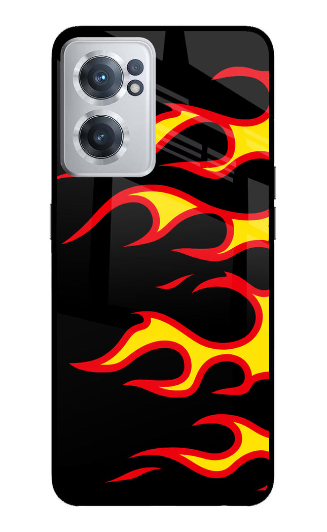 Side Sweep Flames OnePlus Nord CE 2 5G Glass Case