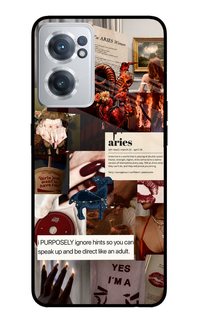 Zodiac Aries OnePlus Nord CE 2 5G Glass Case