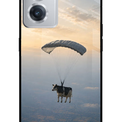 Skydiving Cow OnePlus Nord CE 2 5G Glass Case