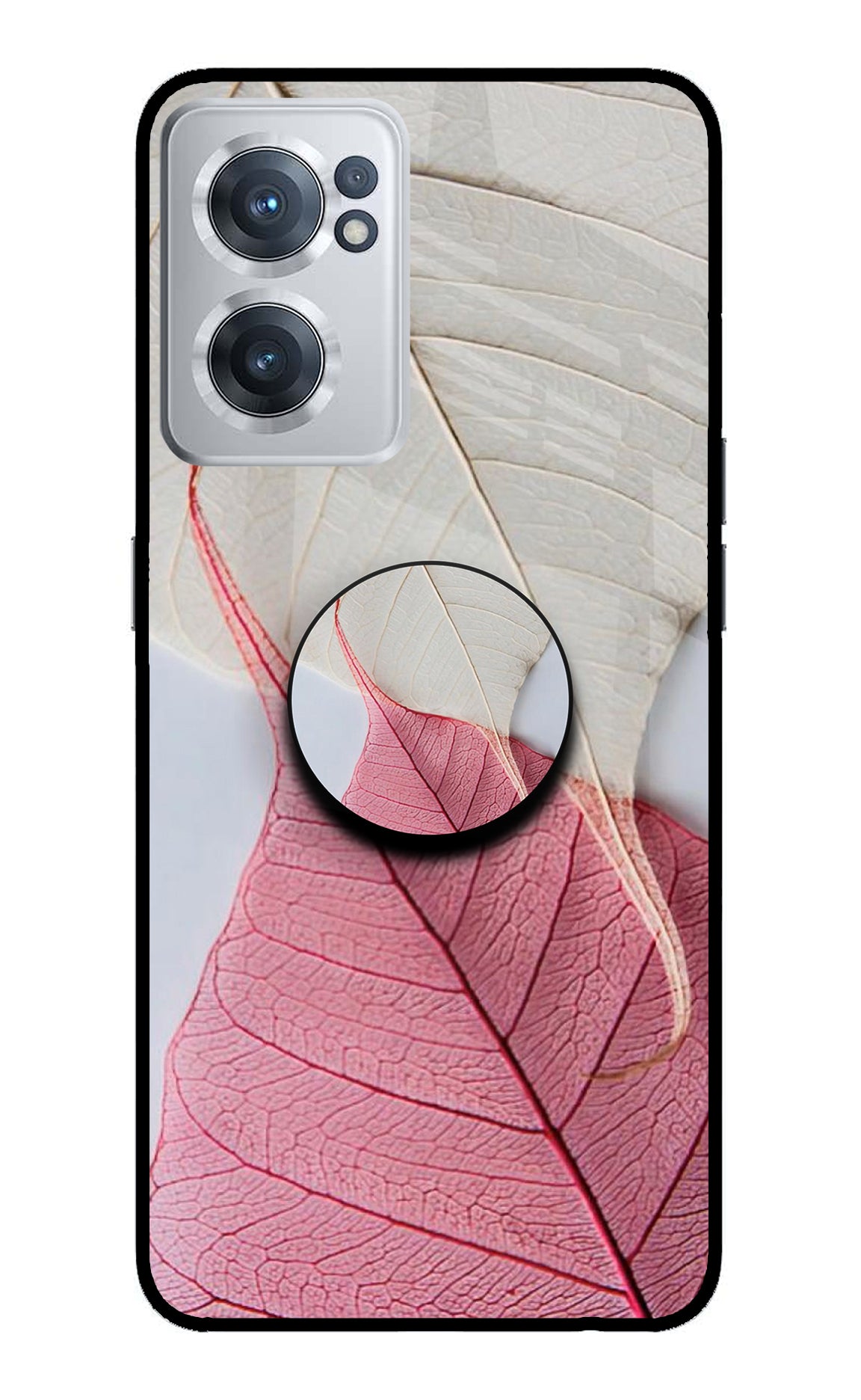 White Pink Leaf OnePlus Nord CE 2 5G Pop Case