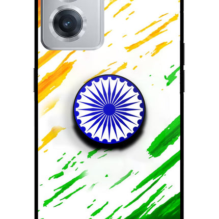 Indian Flag Ashoka Chakra OnePlus Nord CE 2 5G Glass Case