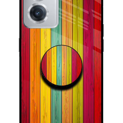 Multicolor Wooden OnePlus Nord CE 2 5G Glass Case