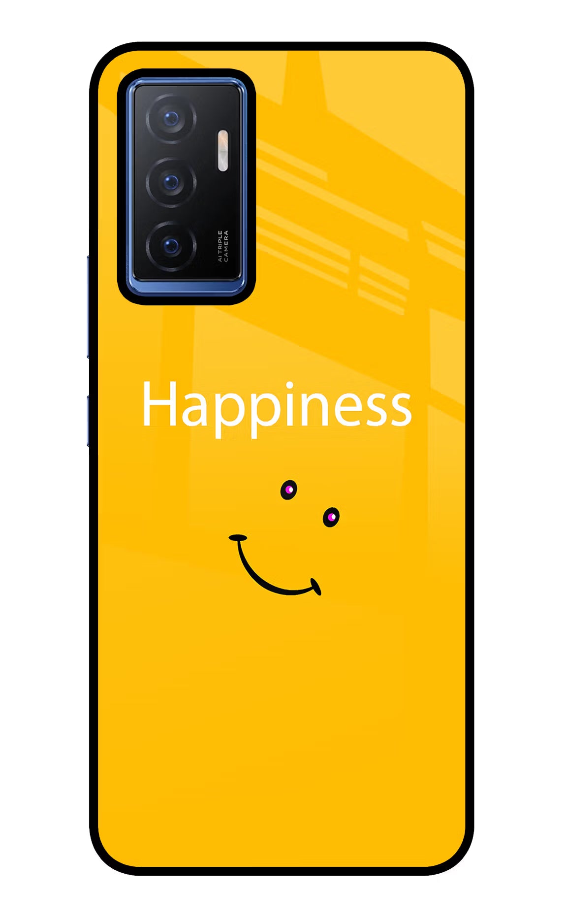 Happiness With Smiley Vivo V23E 5G Glass Case Back Cover by Casekaro