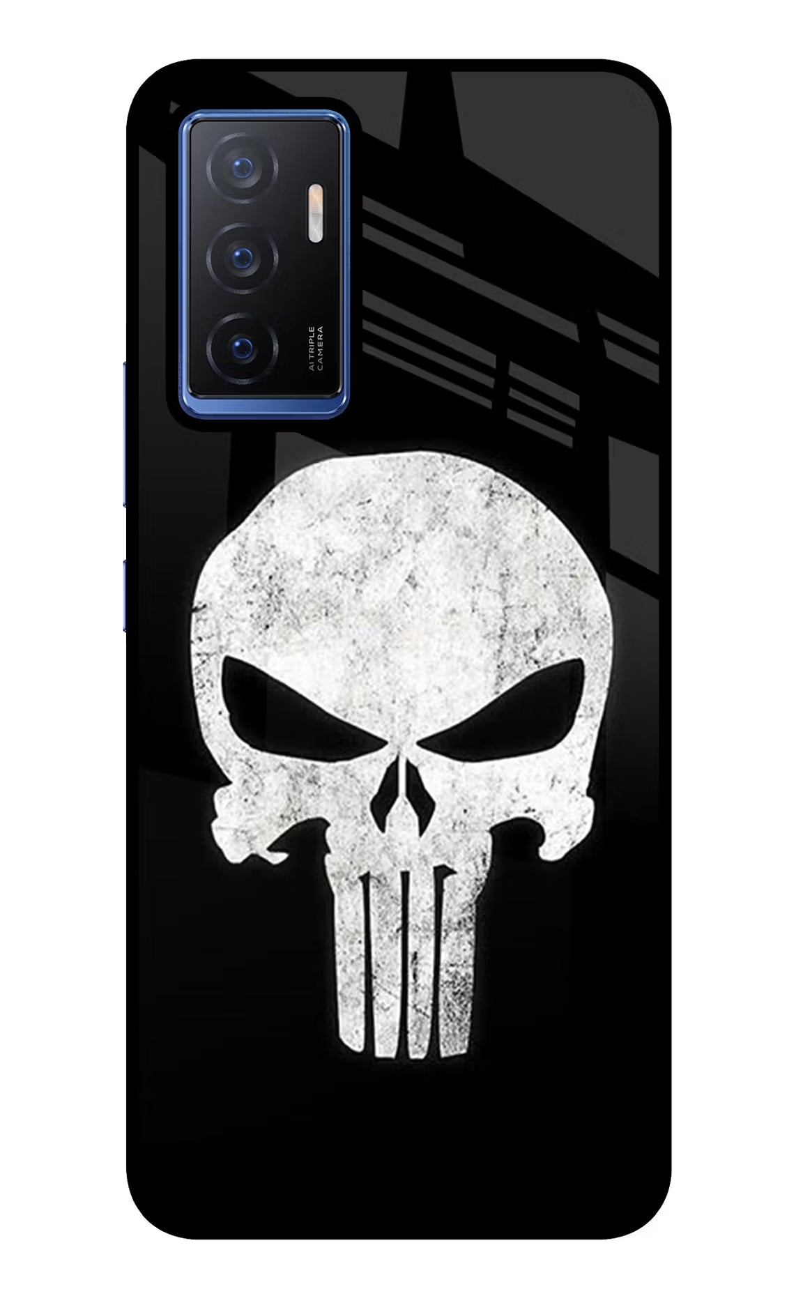 Punisher Skull Vivo V23E 5G Glass Case Back Cover by Casekaro