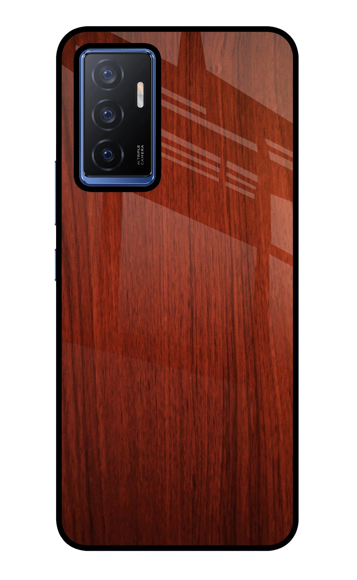 Wooden Plain Pattern Vivo V23E 5G Glass Case