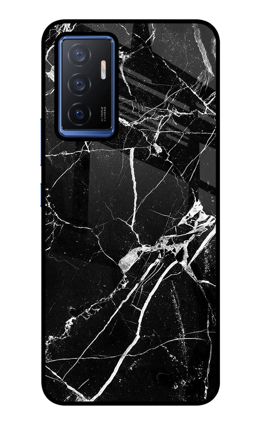 Black Marble Pattern Vivo V23E 5G Glass Case