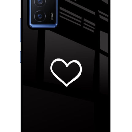 Heart Vivo V23E 5G Glass Case Back Cover by Casekaro