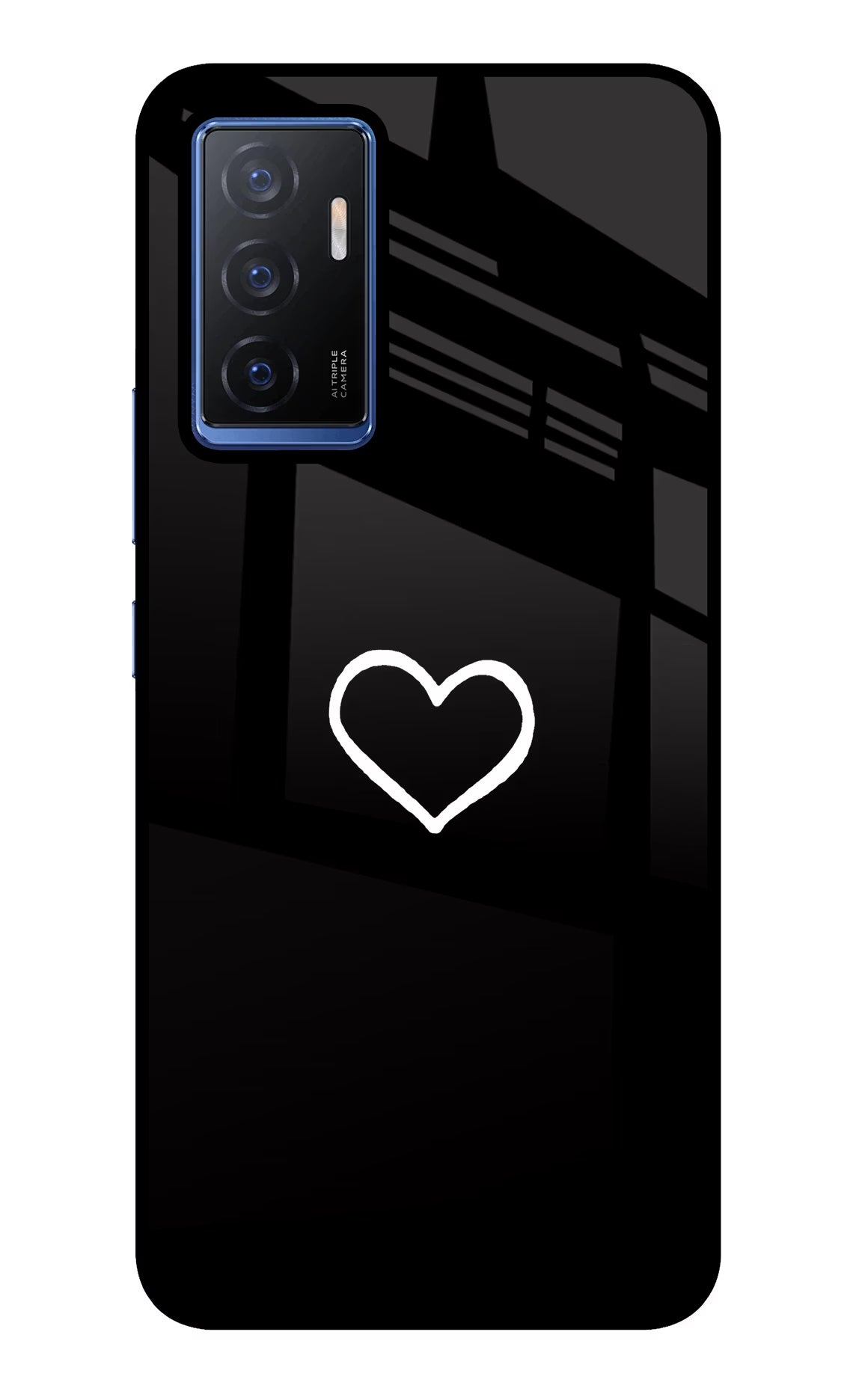 Heart Vivo V23E 5G Glass Case Back Cover by Casekaro