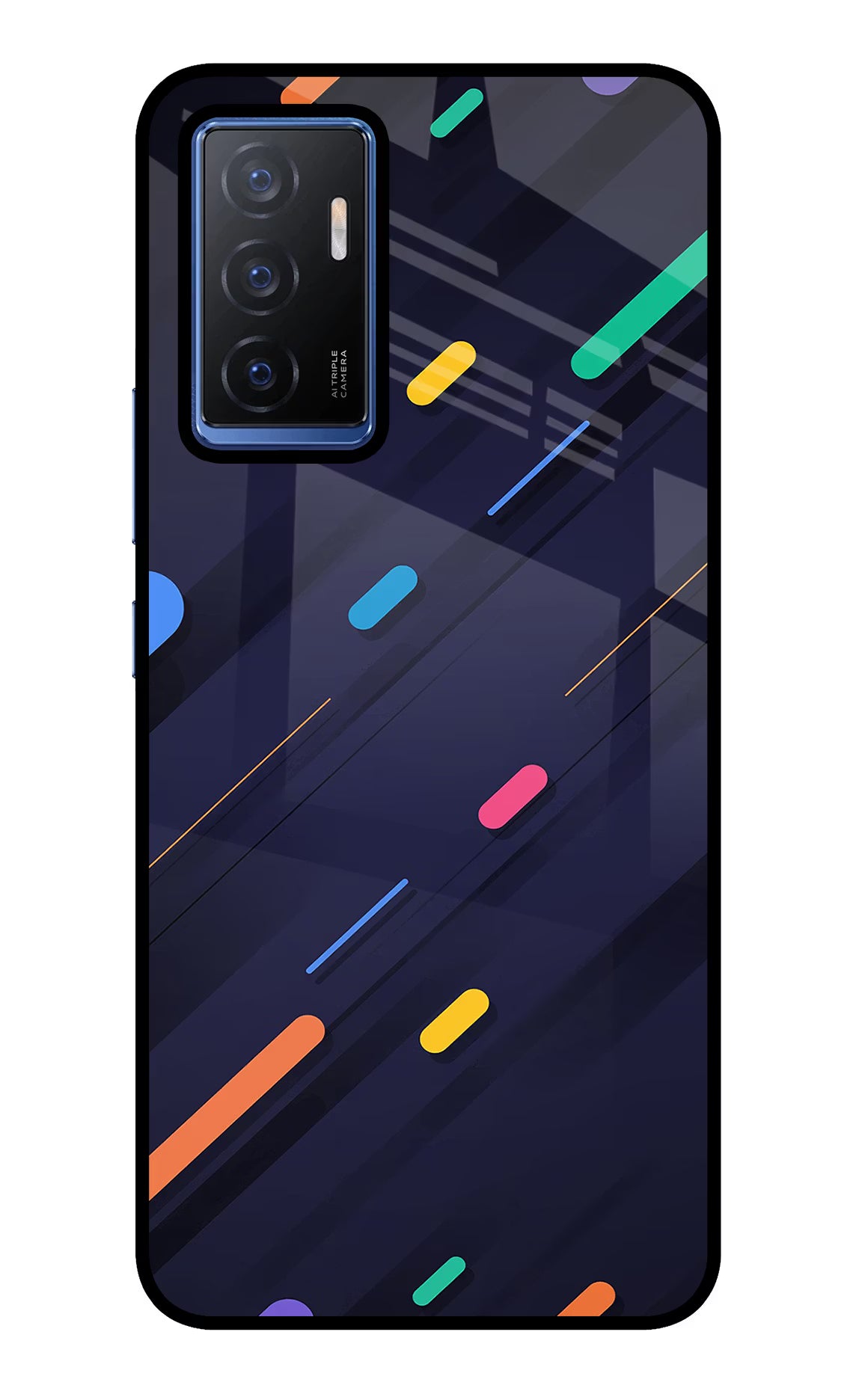 Abstract Design Vivo V23E 5G Glass Case Back Cover by Casekaro