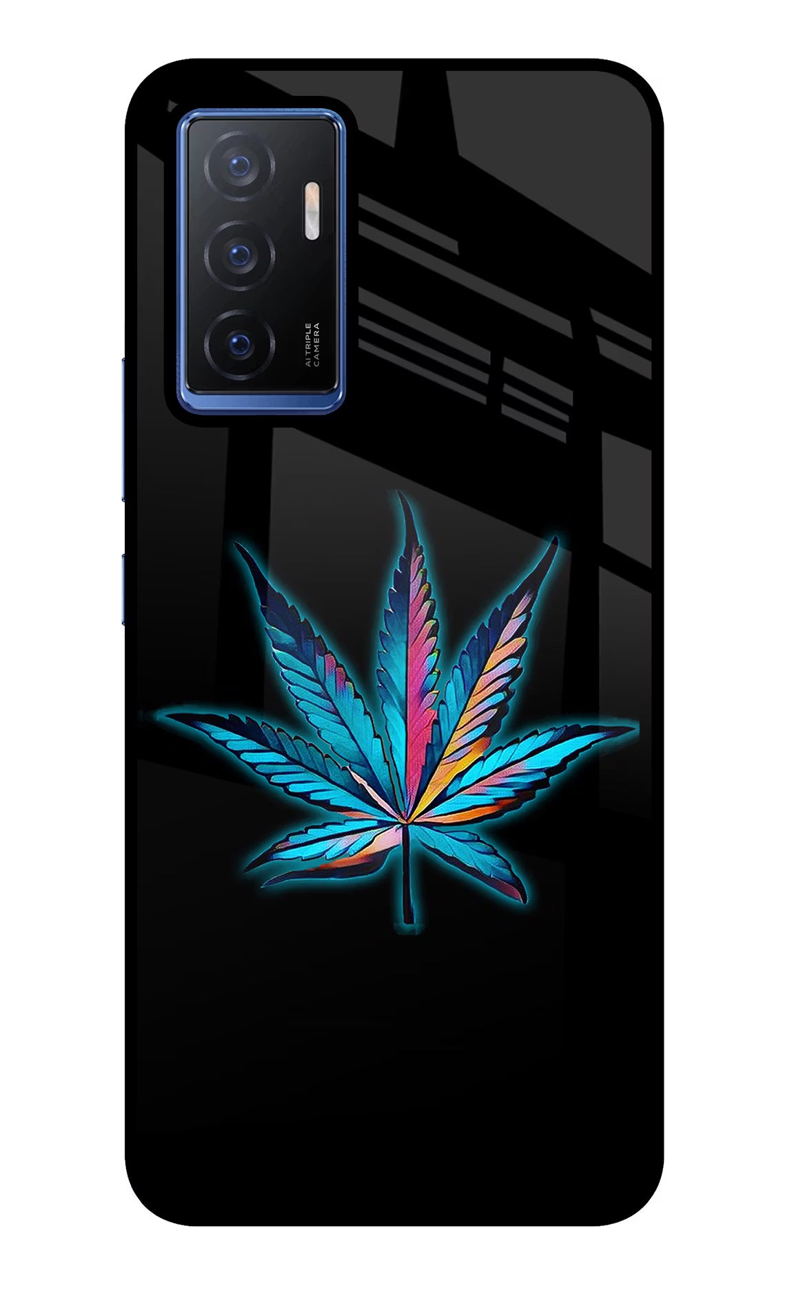 Weed Vivo V23E 5G Glass Case Back Cover by Casekaro