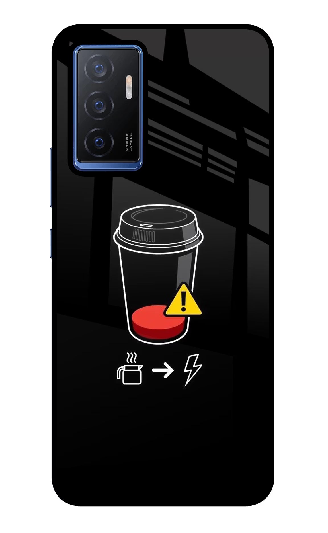 Coffee Vivo V23E 5G Glass Case Back Cover by Casekaro