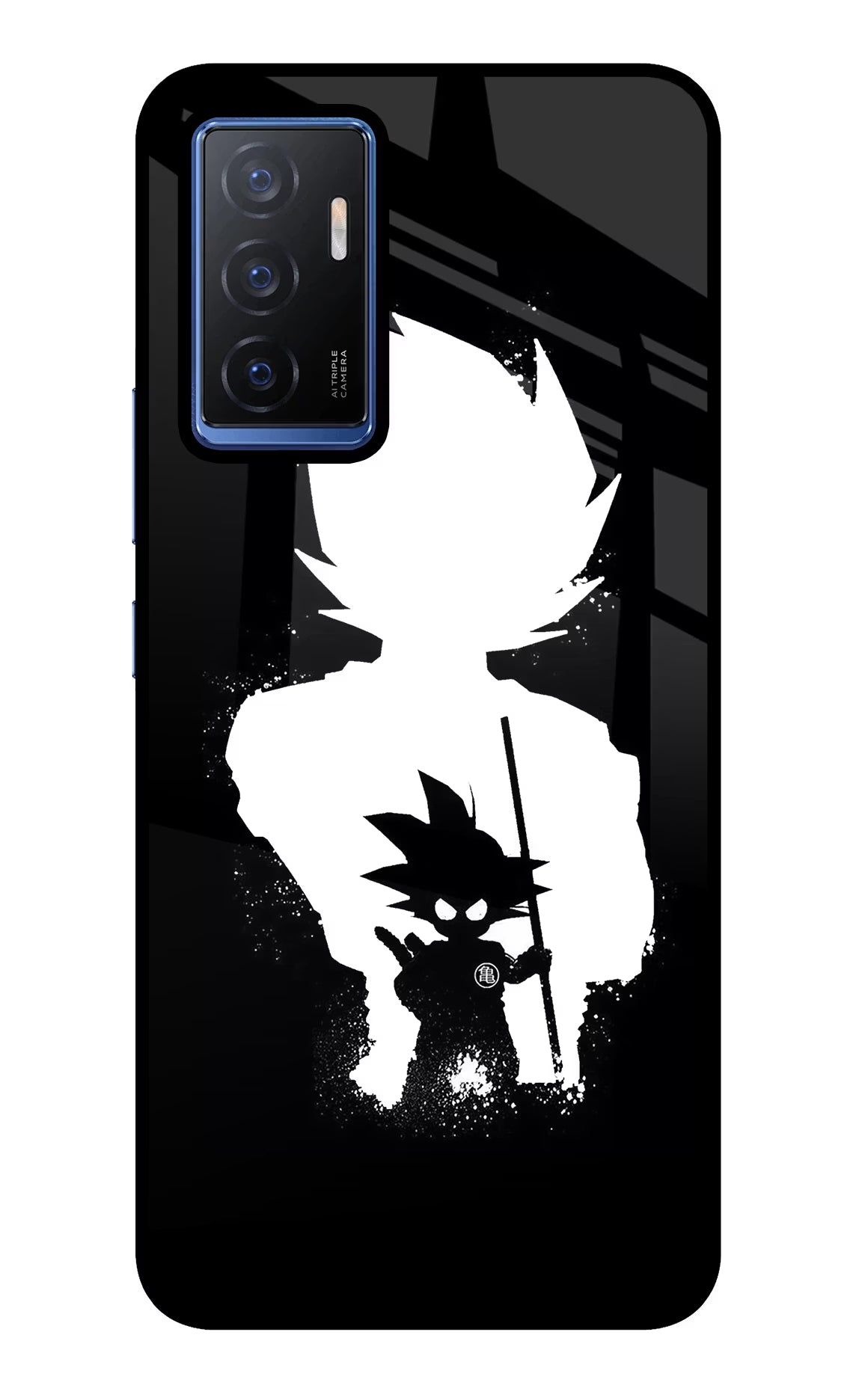 Goku Shadow Vivo V23E 5G Glass Case Back Cover by Casekaro