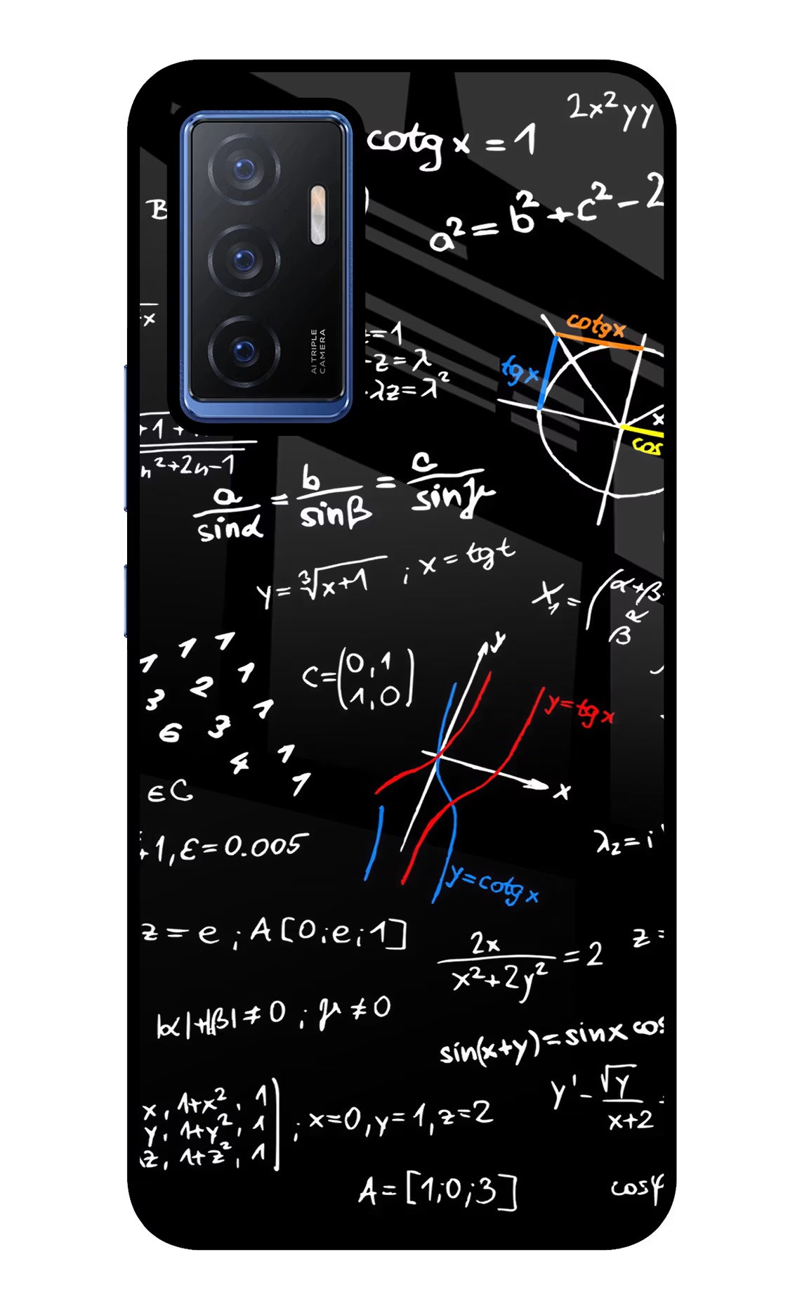 Mathematics Formula Vivo V23E 5G Glass Case Back Cover by Casekaro
