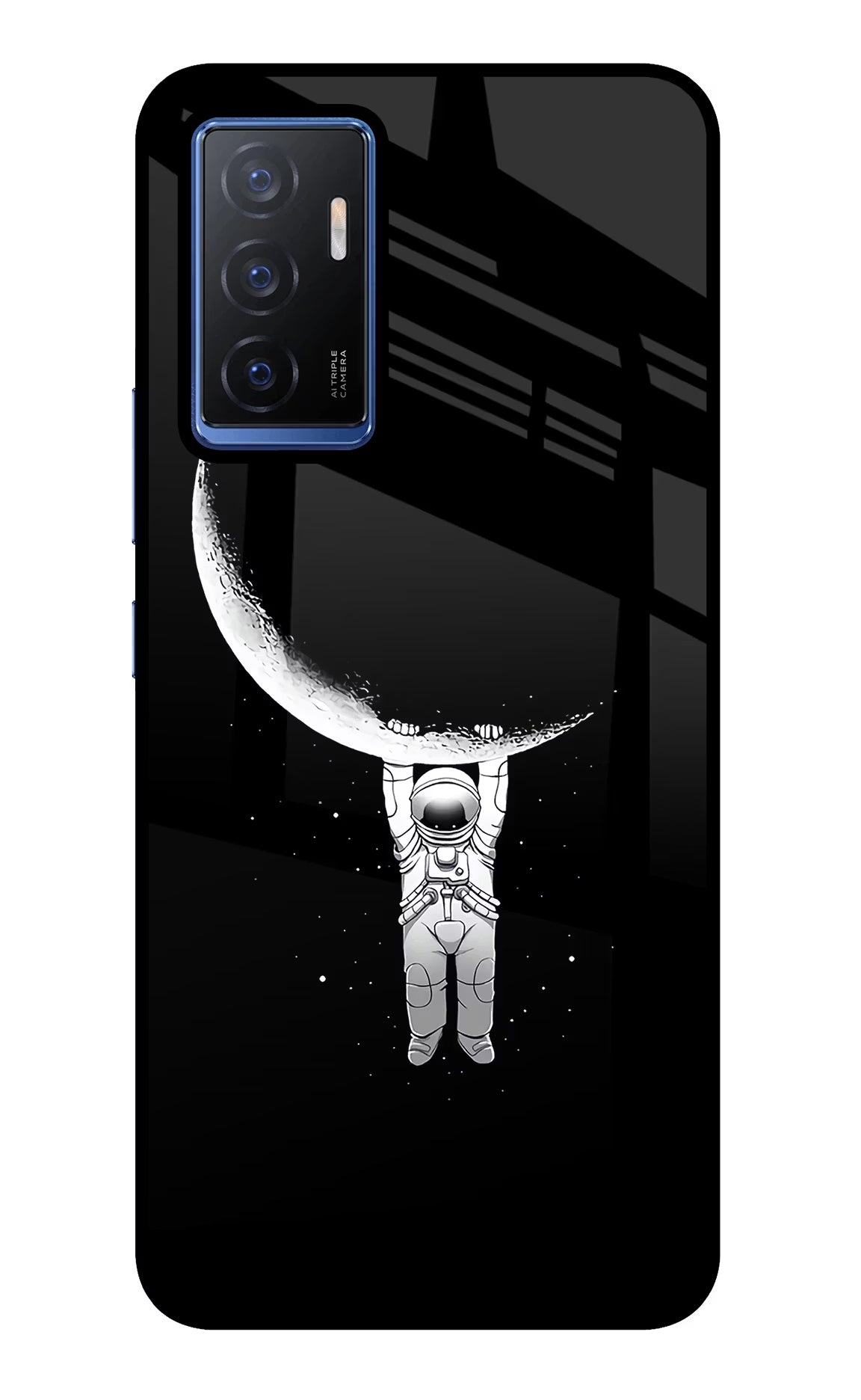 Moon Space Vivo V23E 5G Glass Case Back Cover by Casekaro