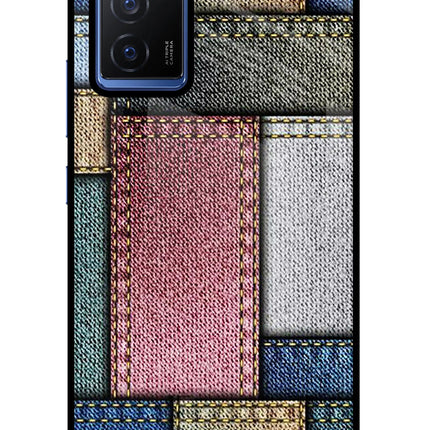 Multicolor Jeans Vivo V23E 5G Glass Case Back Cover by Casekaro