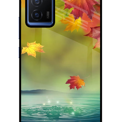 Flowers Vivo V23E 5G Glass Case Back Cover by Casekaro