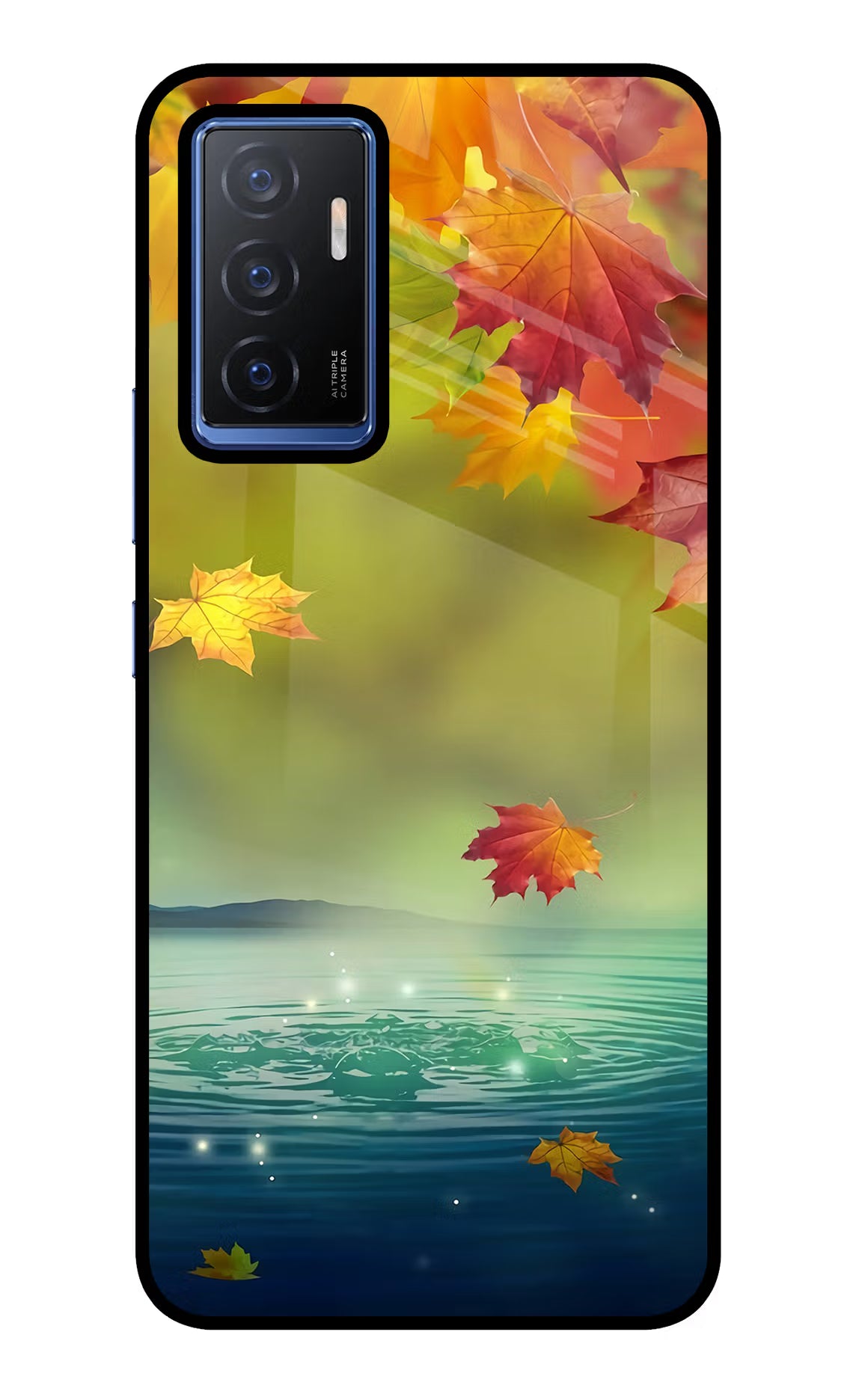 Flowers Vivo V23E 5G Glass Case Back Cover by Casekaro