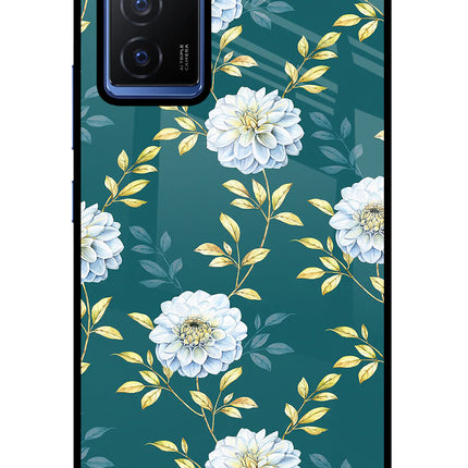 Flowers Vivo V23E 5G Glass Case Back Cover by Casekaro