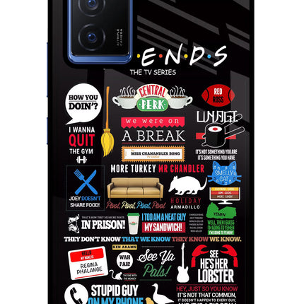 FRIENDS Vivo V23E 5G Glass Case Back Cover by Casekaro