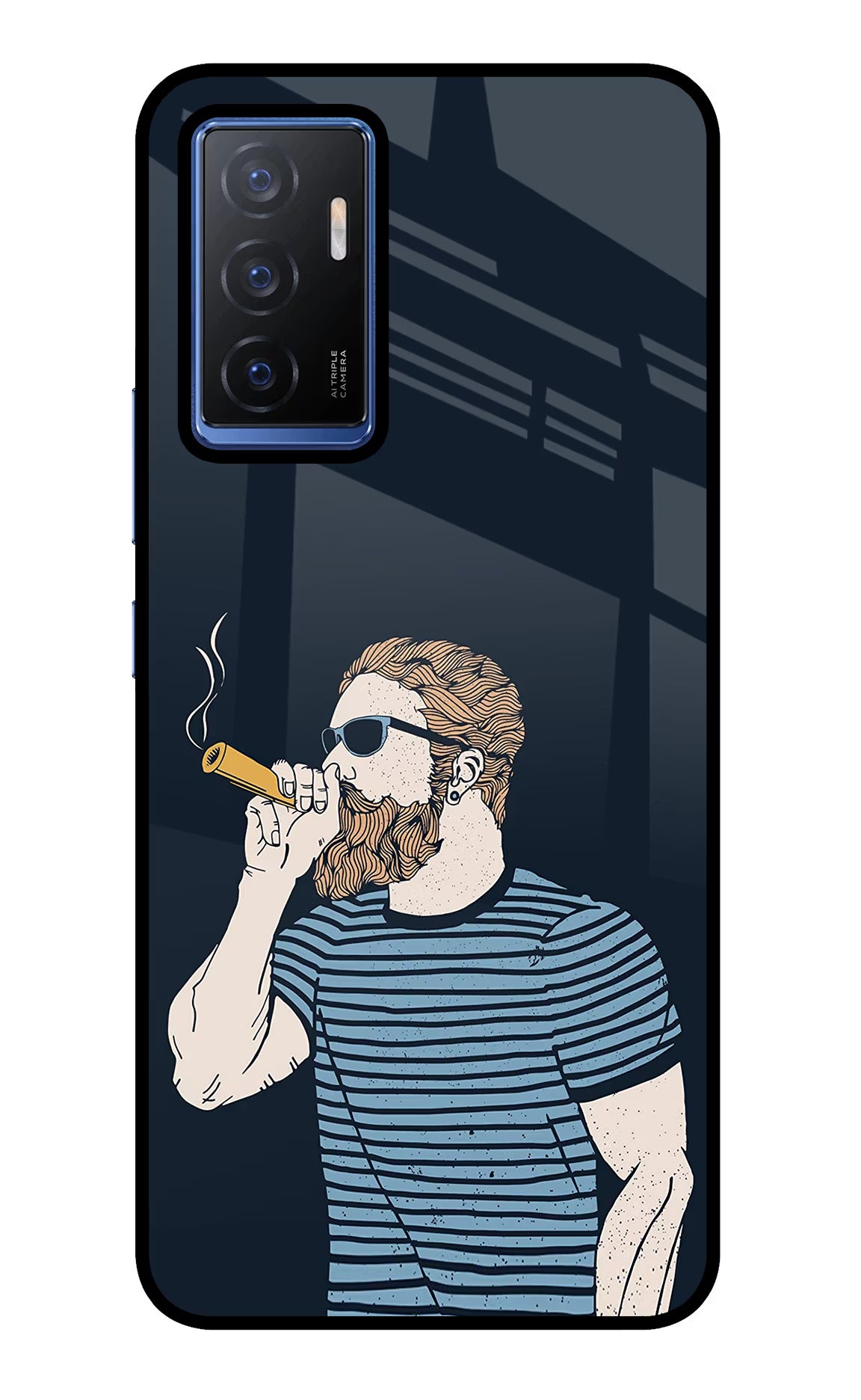 Smoking Vivo V23E 5G Glass Case Back Cover by Casekaro