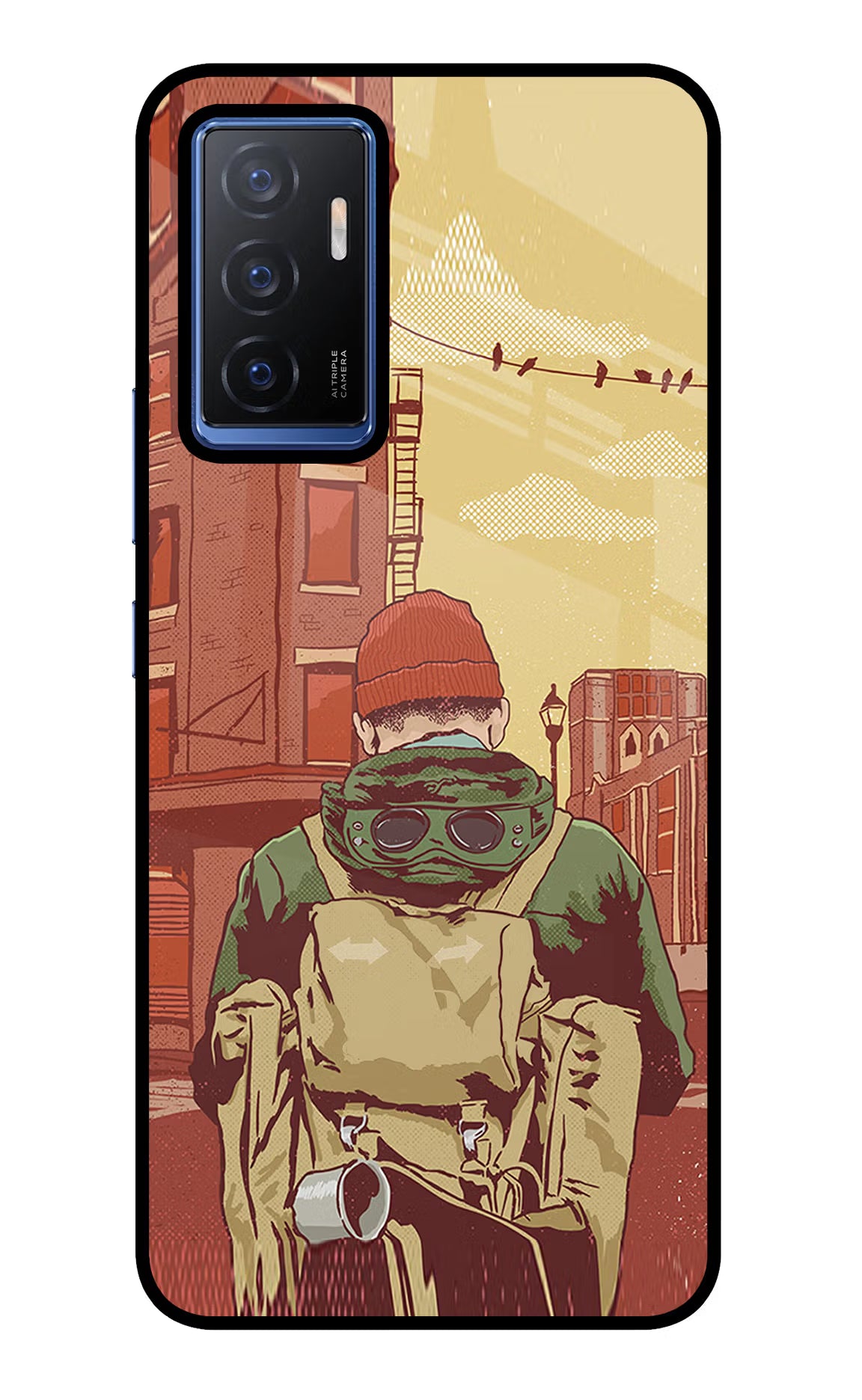 Adventurous Vivo V23E 5G Glass Case Back Cover by Casekaro