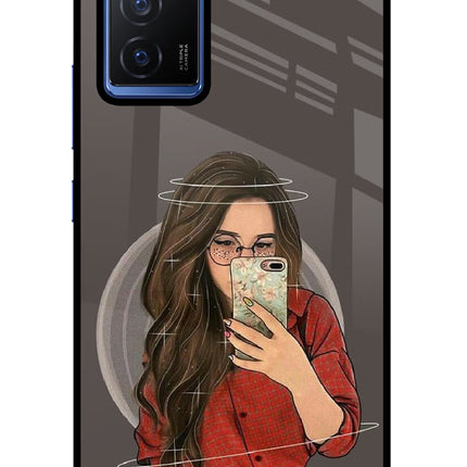 Selfie Queen Vivo V23E 5G Glass Case Back Cover by Casekaro