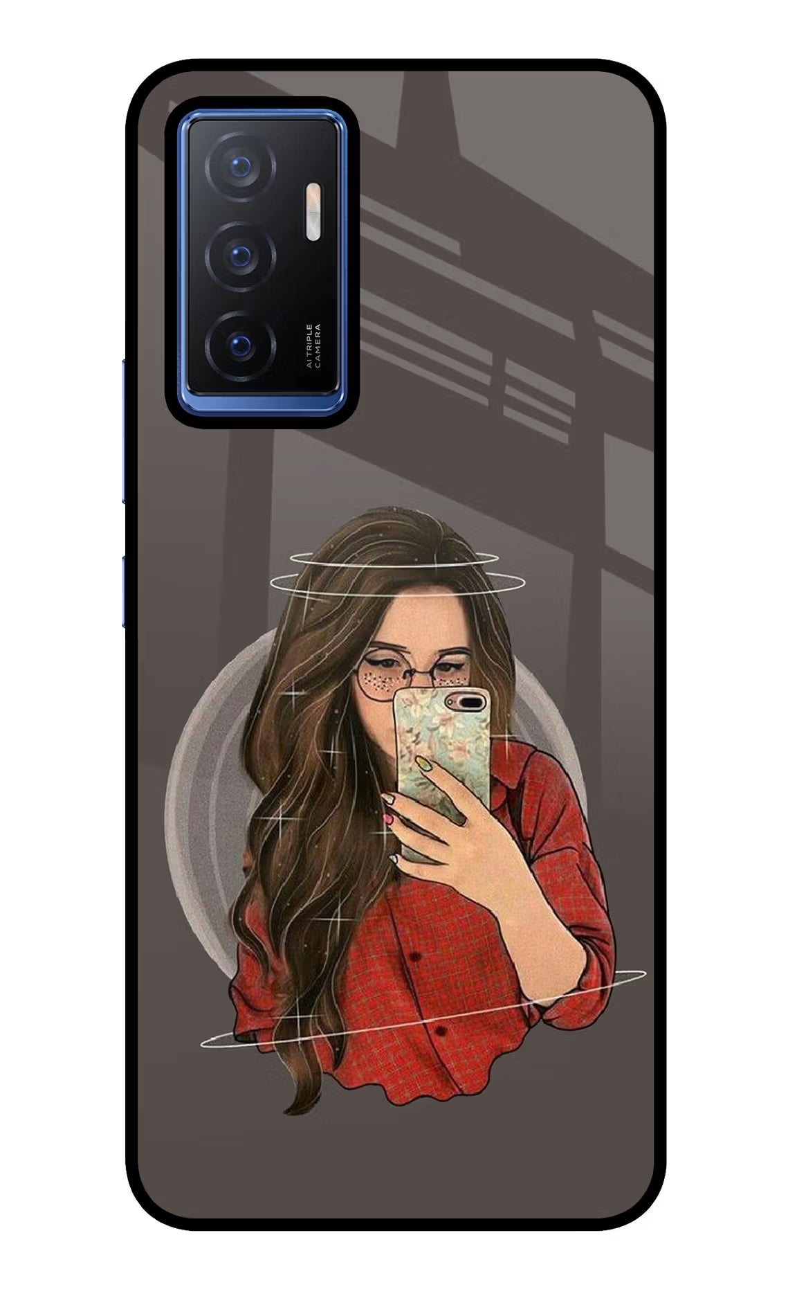 Selfie Queen Vivo V23E 5G Glass Case Back Cover by Casekaro