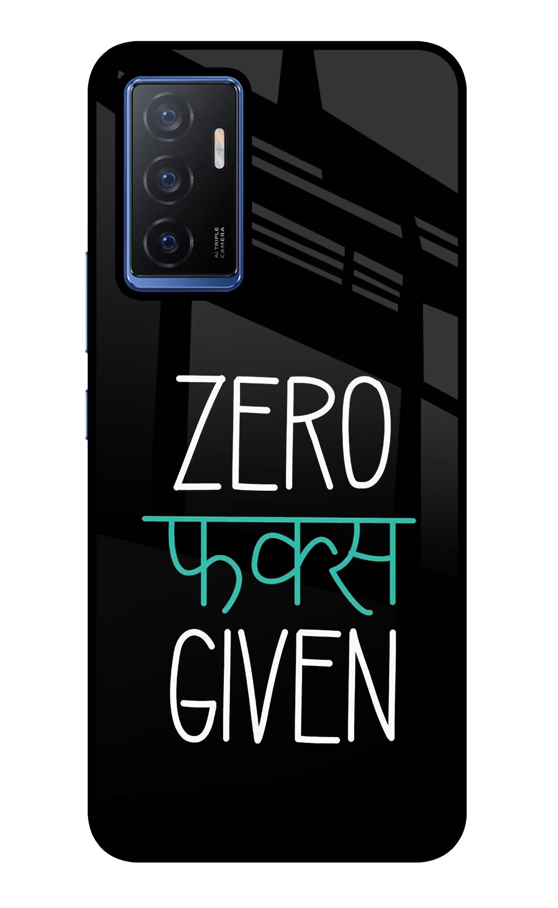 Zero Fucks Given Vivo V23E 5G Glass Case Back Cover by Casekaro
