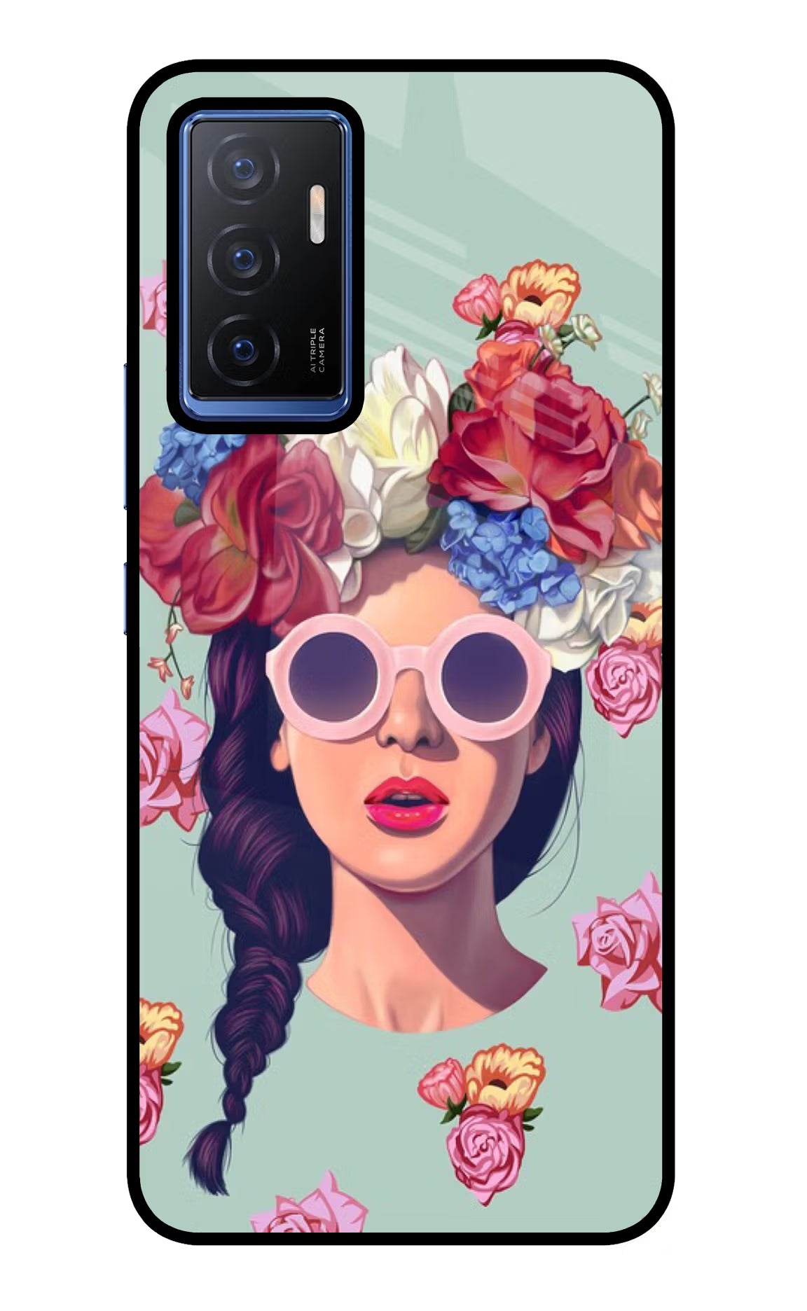 Pretty Girl Vivo V23E 5G Glass Case Back Cover by Casekaro