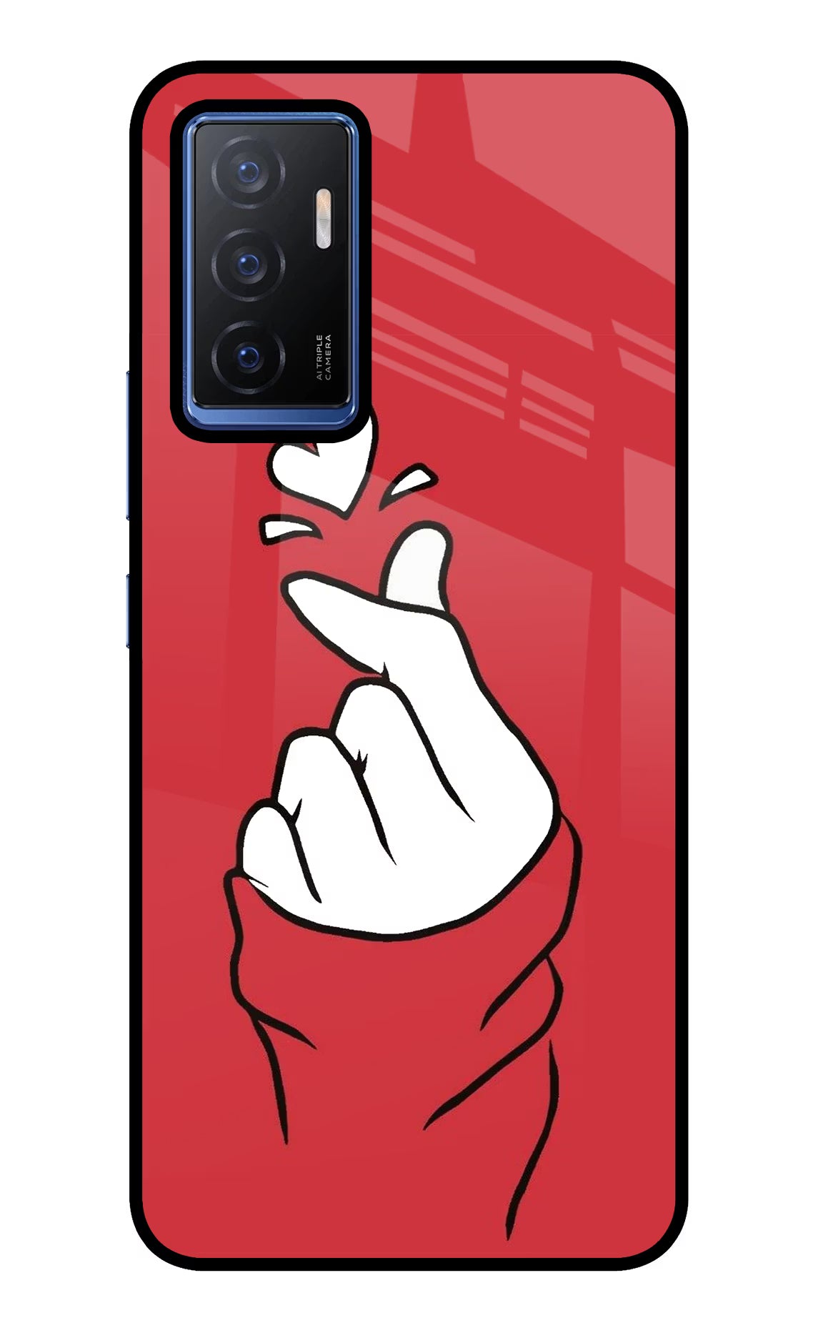 Korean Love Sign Vivo V23E 5G Glass Case Back Cover by Casekaro