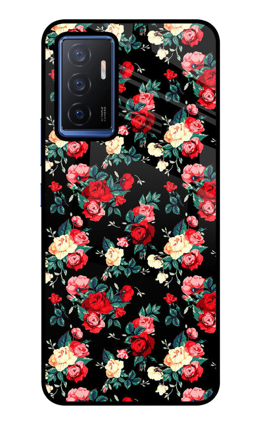 Rose Pattern Vivo V23E 5G Glass Case