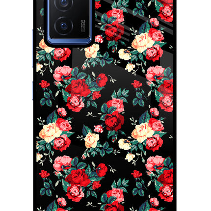 Rose Pattern Vivo V23E 5G Glass Case