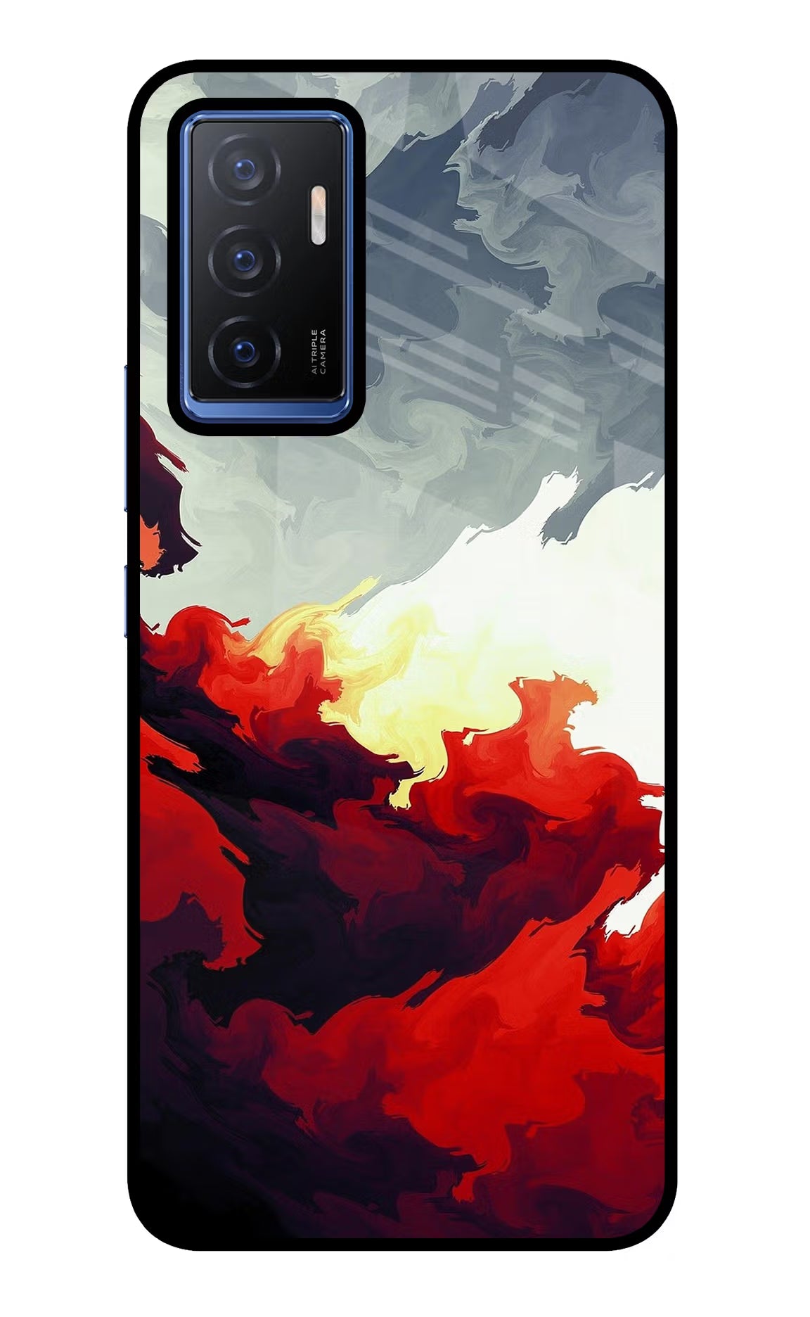 Fire Cloud Vivo V23E 5G Glass Case Back Cover by Casekaro