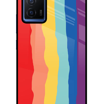 Rainbow Vivo V23E 5G Glass Case Back Cover by Casekaro