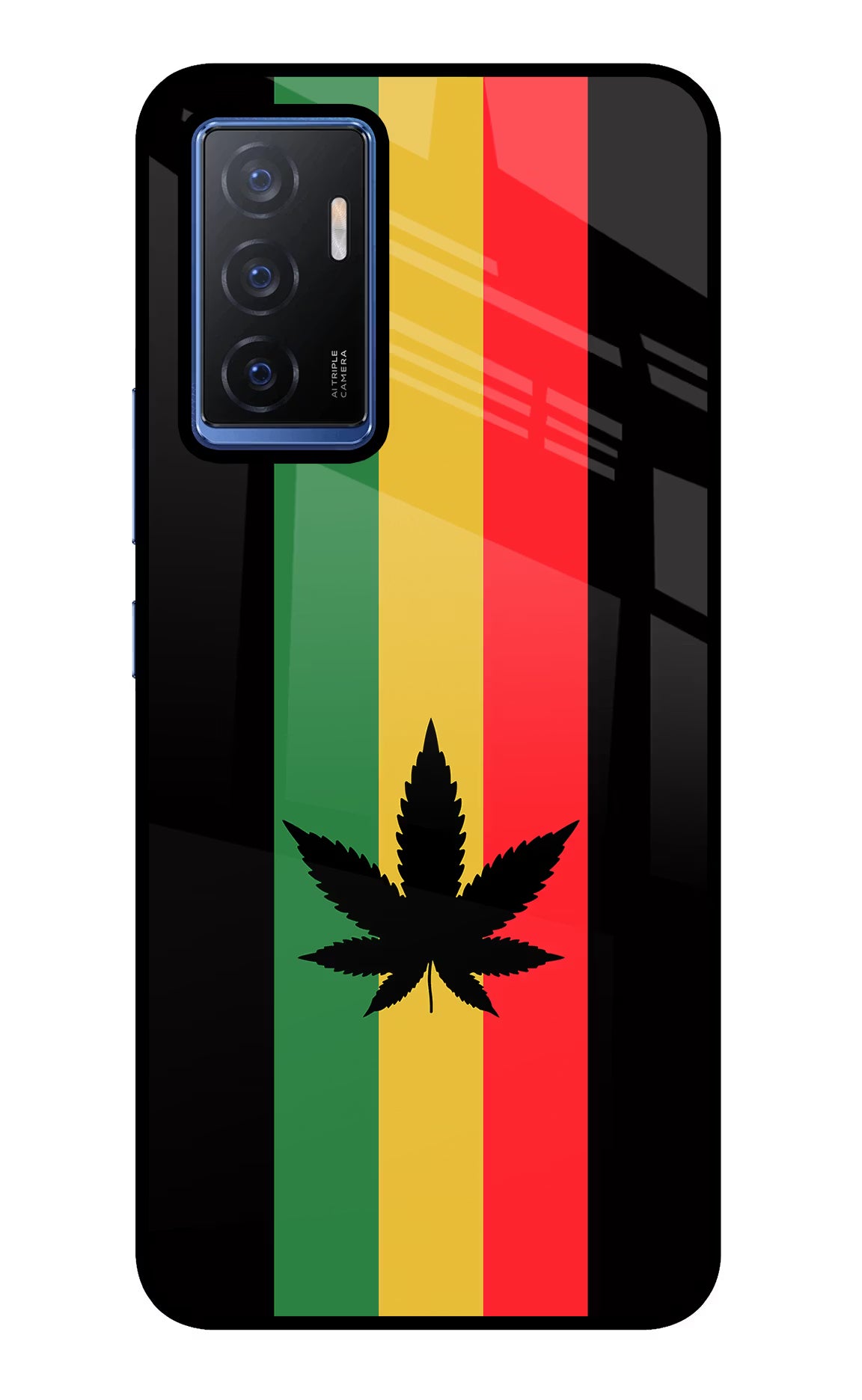 Weed Flag Vivo V23E 5G Glass Case Back Cover by Casekaro