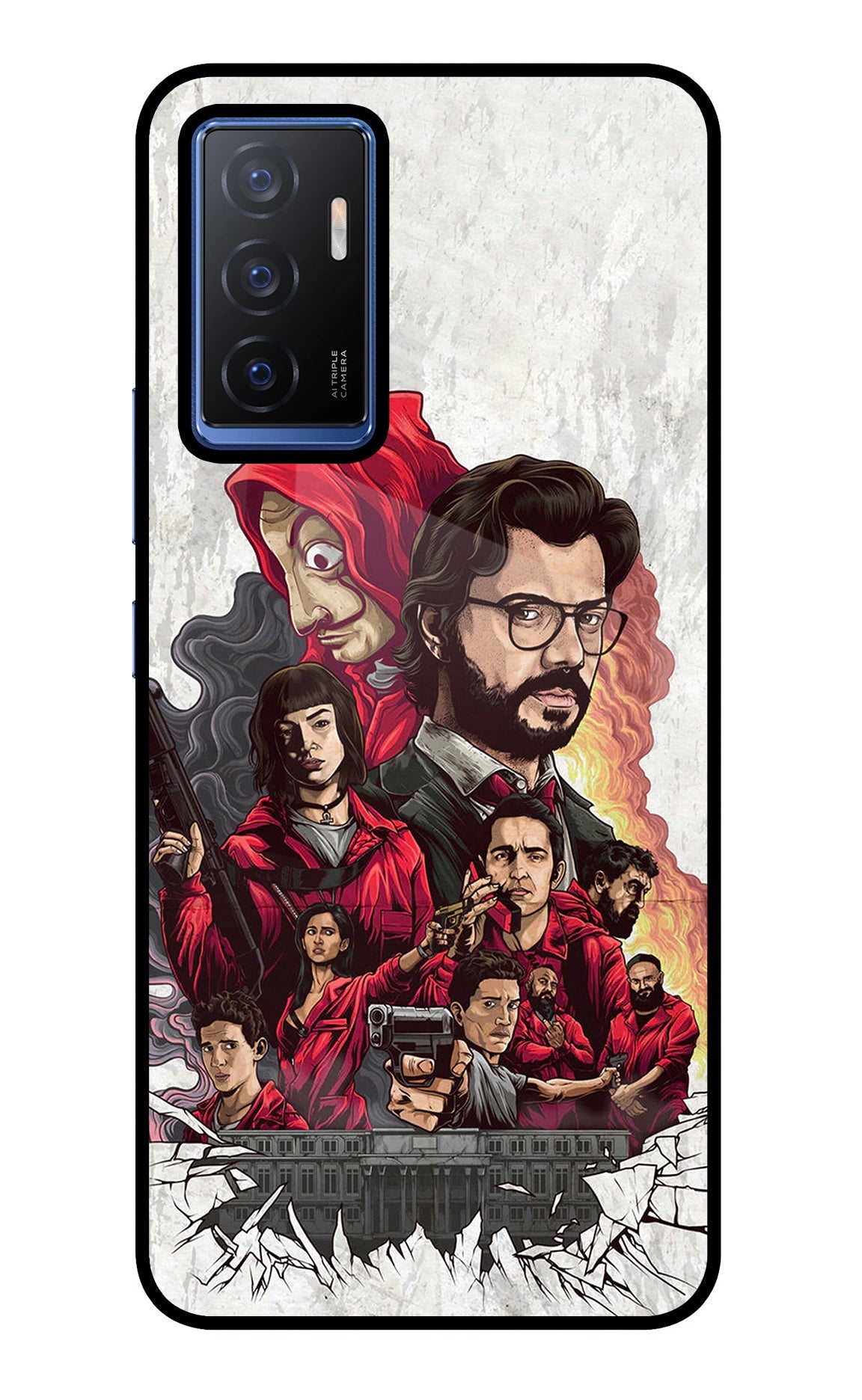 Money Heist Artwork Vivo V23E 5G Glass Case