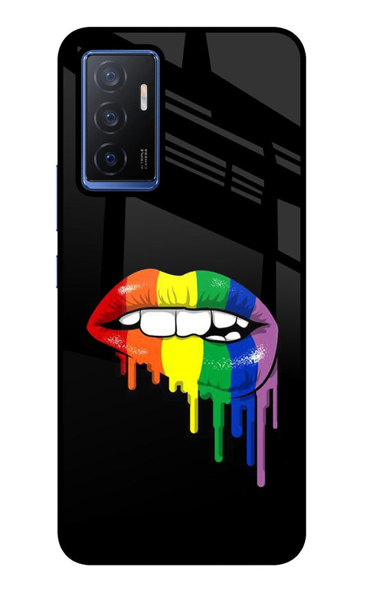 Lips Biting Vivo V23E 5G Glass Case