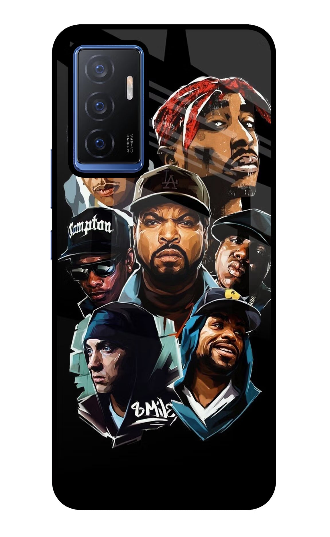 Rappers Vivo V23E 5G Glass Case Back Cover by Casekaro