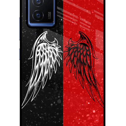 Wings Vivo V23E 5G Glass Case Back Cover by Casekaro