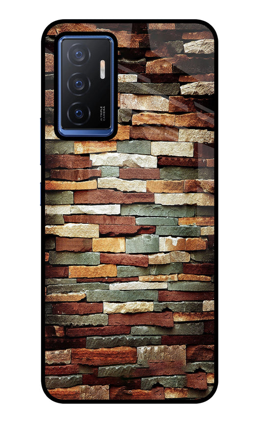Bricks Pattern Vivo V23E 5G Glass Case